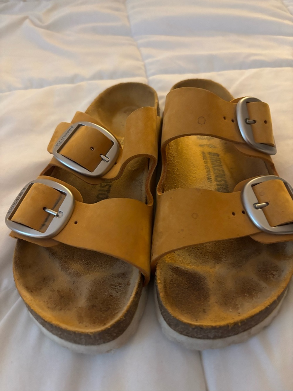 Birkenstock Big Buckle Two-Strap Sandals in Mustard - Picture 2 of 6